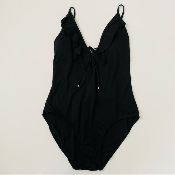Old Navy | Ruffle V Neck Tie Front Swimsuit NWOT - Picture 1 of 9